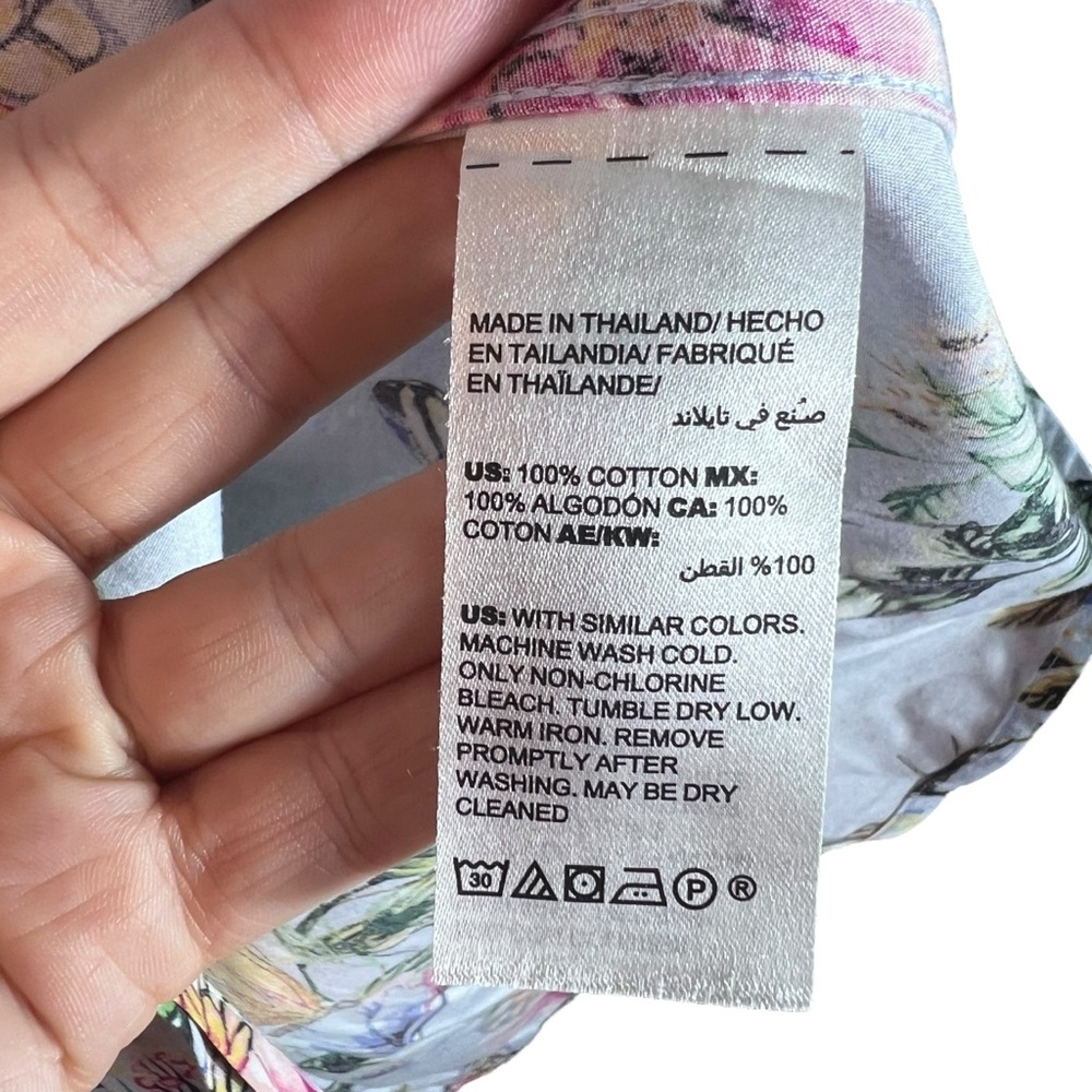 Chico’s No-Iron Cotton “Butterfly Garden” Shirt • Size 3 (16-18) - Picture 7 of 10